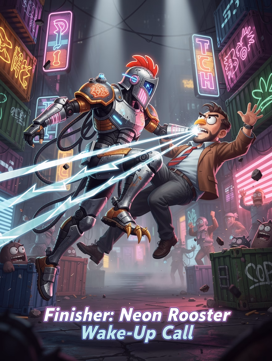 Neon Rooster Wake-Up Call finisher
