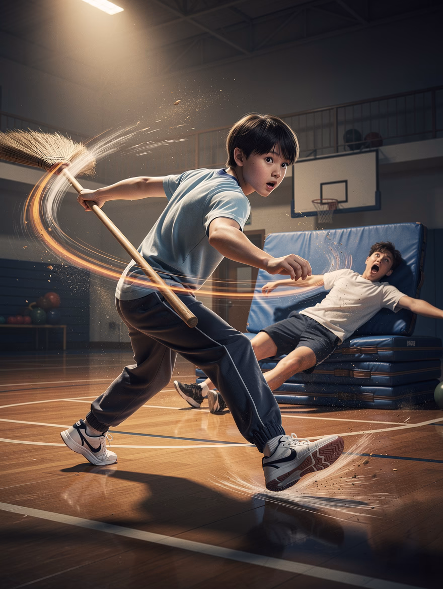 School Gym Staff Spin finisher