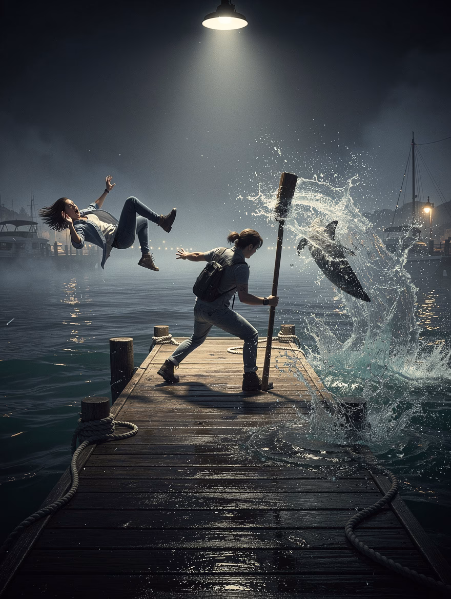 Shark Dock Splash Scare finisher