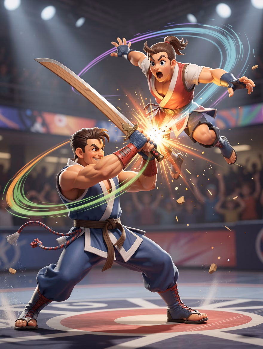 Wooden Sword Victory Tap finisher