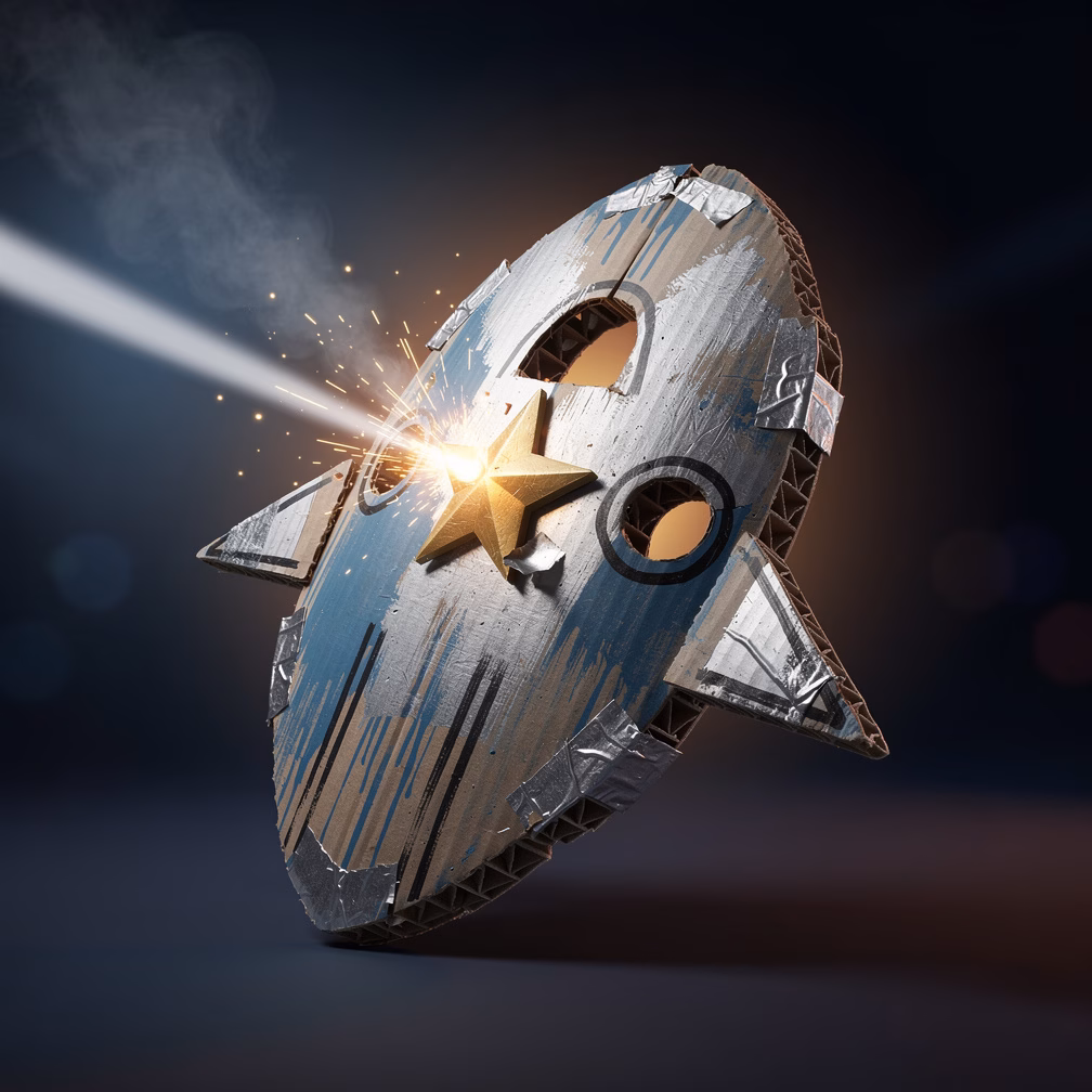 Cardboard Spaceship Shield item