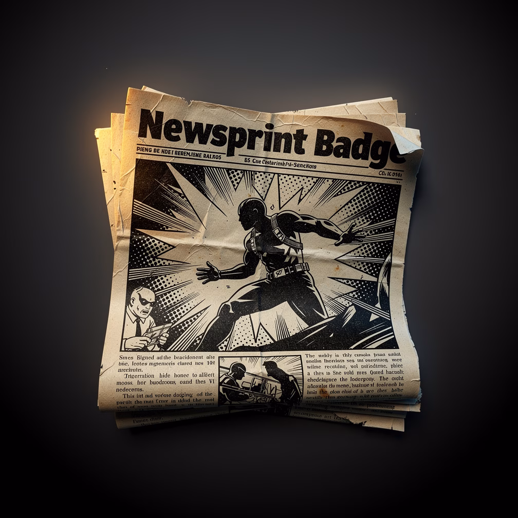 Newsprint Badge item