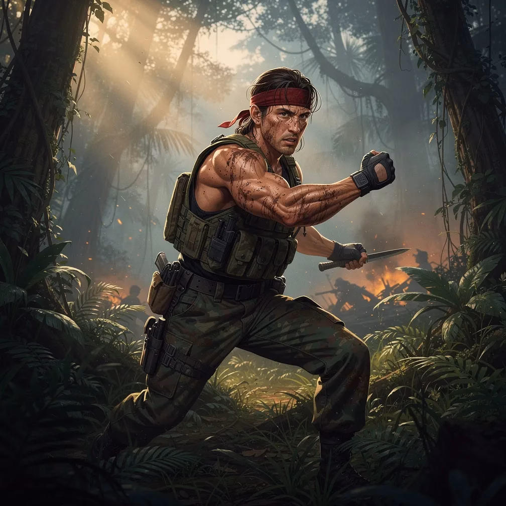 One-Man Jungle Commando fighting style