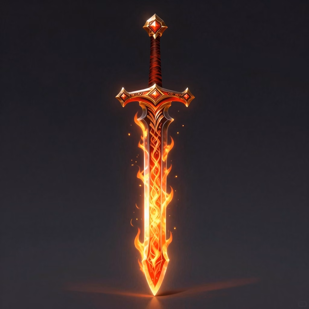 Flaming Ragnarok Blade weapon