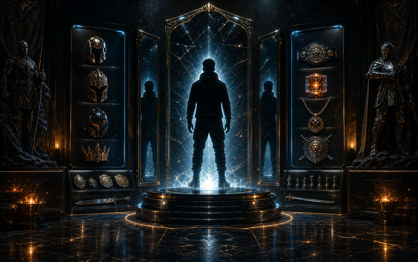 Profile artwork showing a futuristic identity chamber for VIDO.
